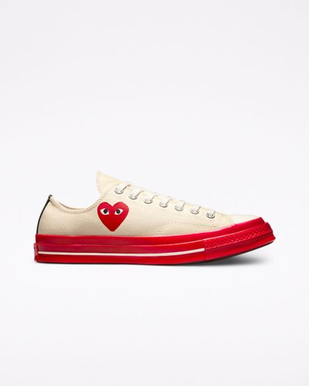 Zapatillas Bajas Converse x Comme des Garçons PLAY Chuck 70 Mujer Rojas | PE 04L2E7